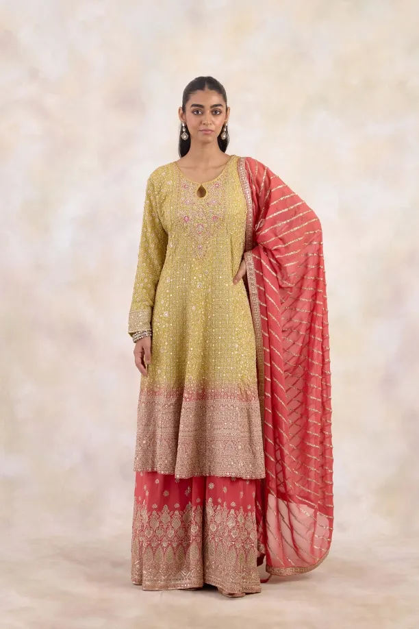 Honey Mustard Sharara Set 