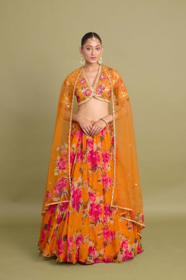 Amber Orange Lehenga Set 