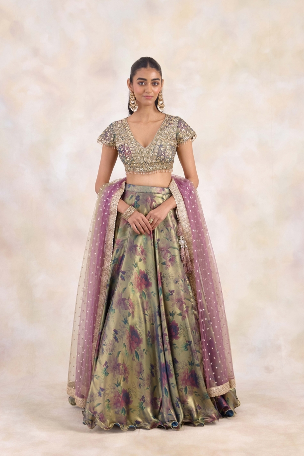 Paisley Grullo Lehenga Set 