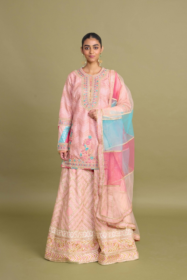 Desert Pink Sharara Set 