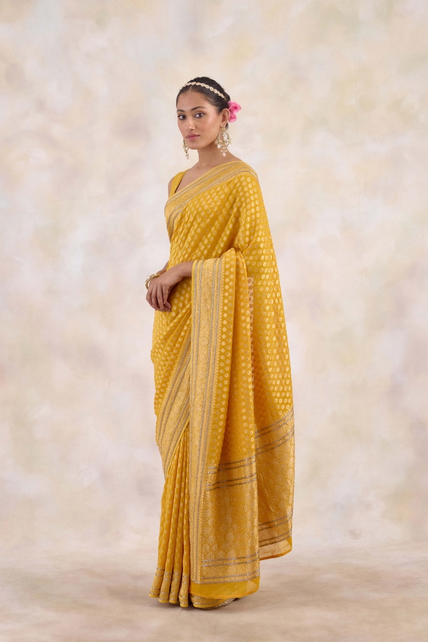 Mustard Yellow Georgette Saree 