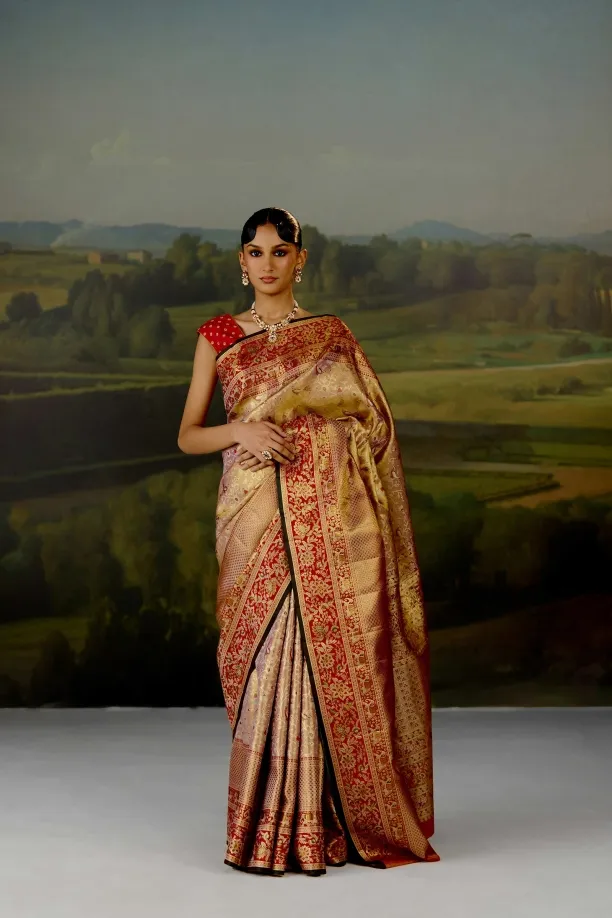 Champagne Gold Uppada Silk Saree