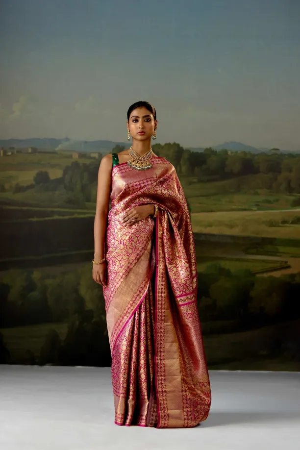 Rani Purple Uppada Tissue Silk Saree