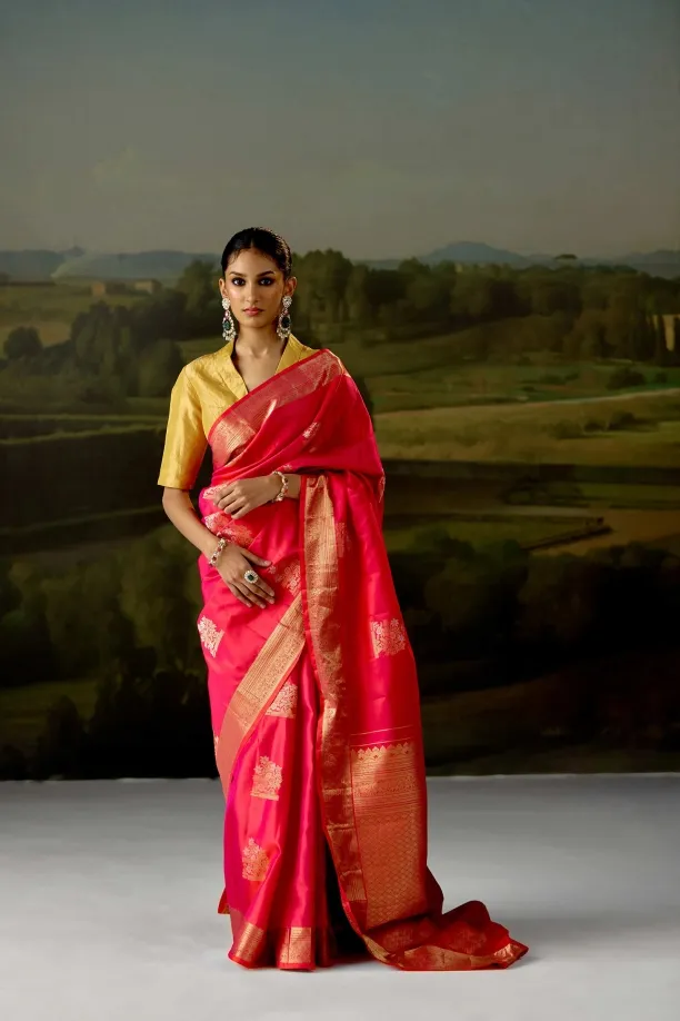 Rani Pink Kanjivaram Saree