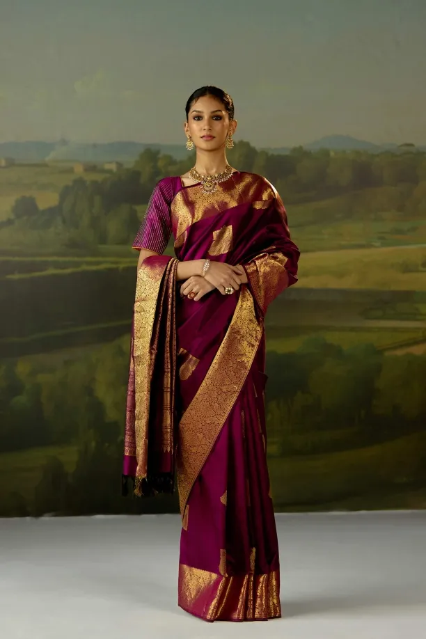 Mulberry Purple Kanjivaram Saree