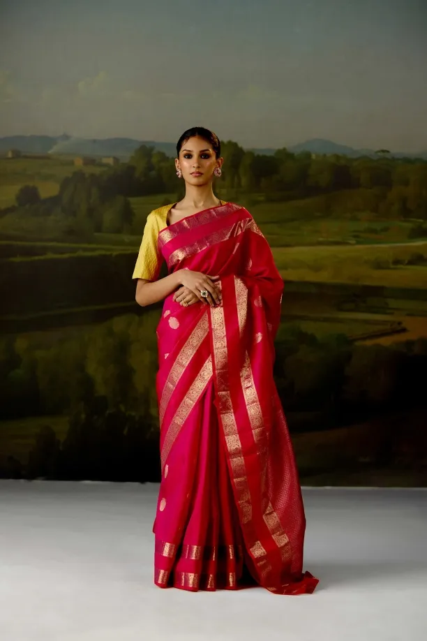 Rani Pink Kanjivaram Silk Saree