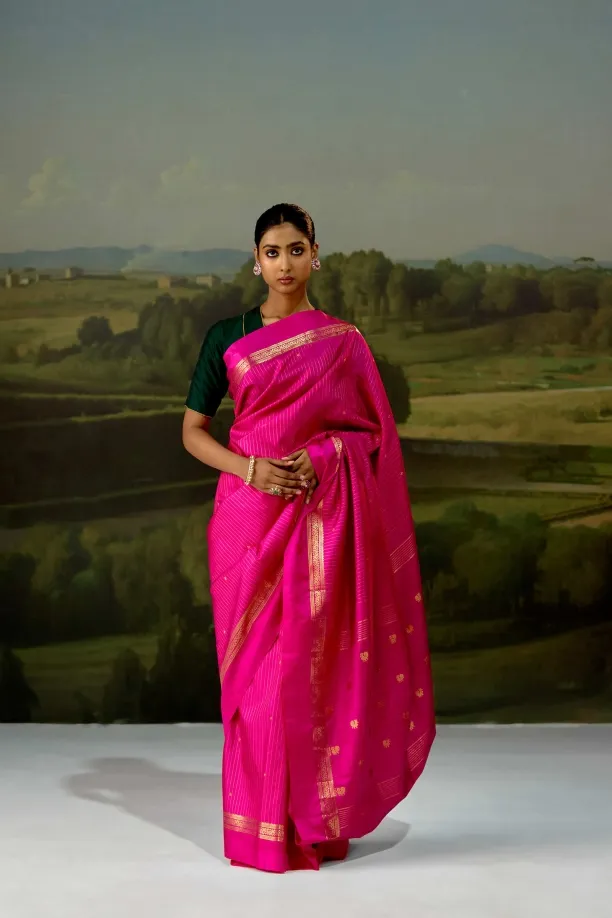 Rani Pink Kanjivaram Silk Saree