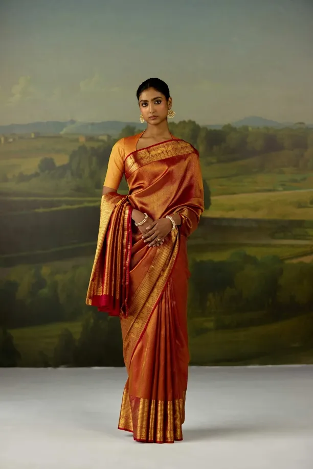 Mustard Gold Kanjivaram Saree