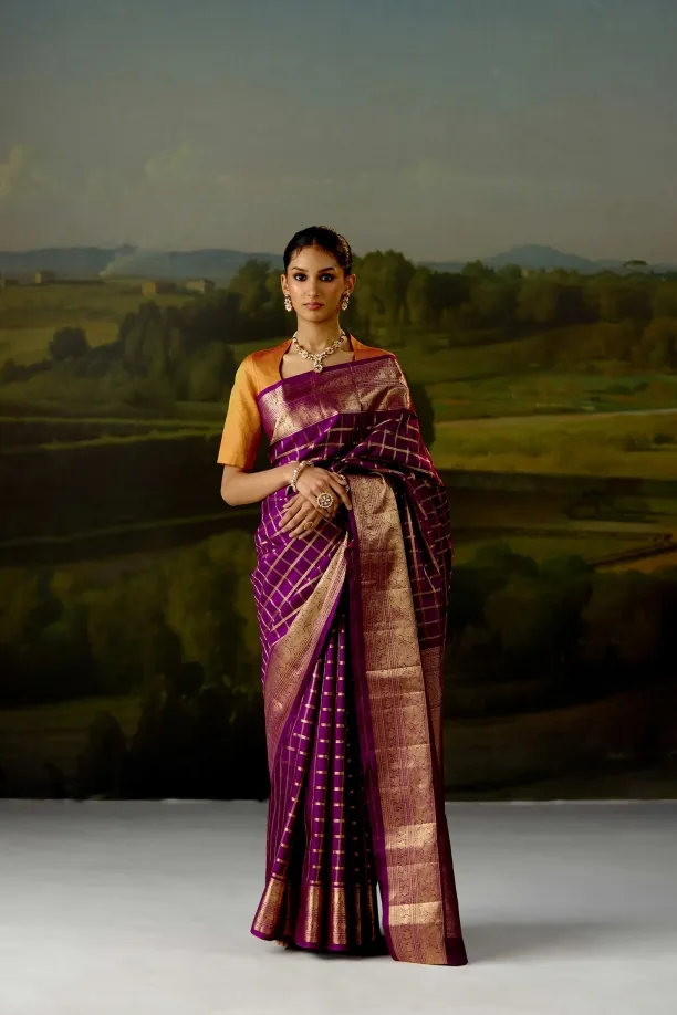 Mulberry Purple Kanjivaram Saree
