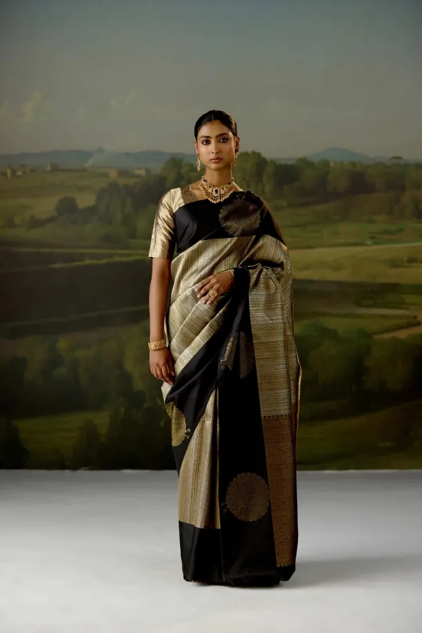 Black Kanjivaram Saree