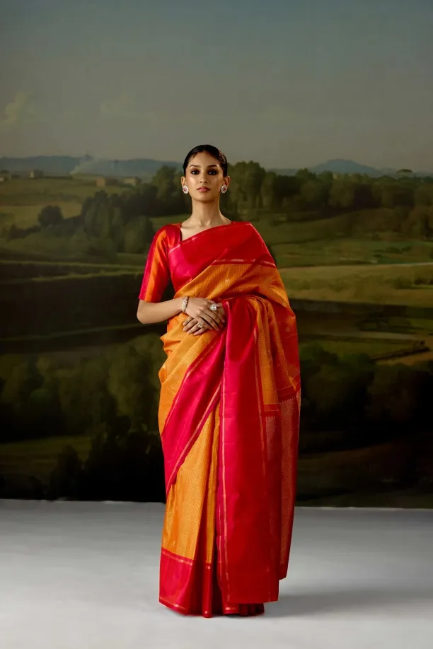 Mustard Kanjivaram Saree