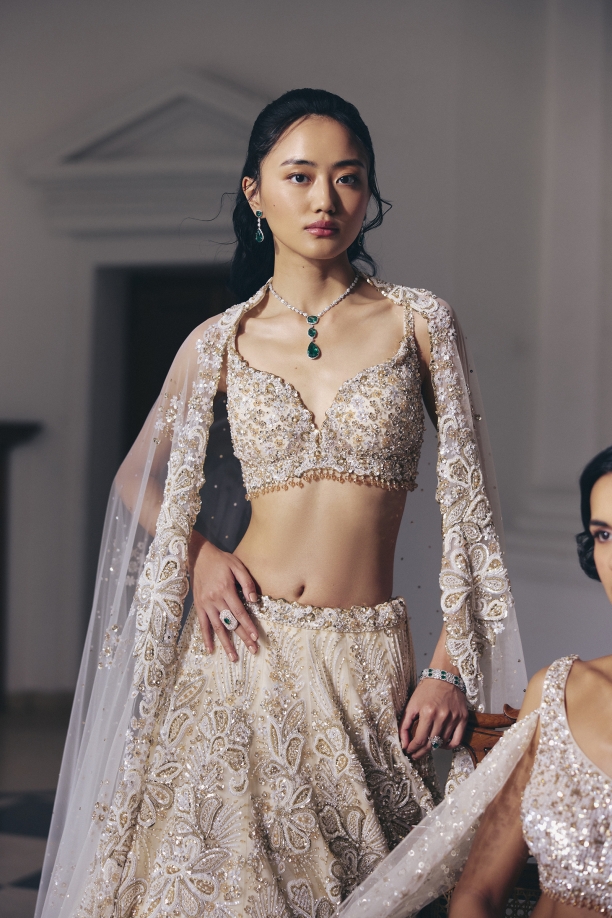 Ivory Cosmos Sequin Lehenga Set