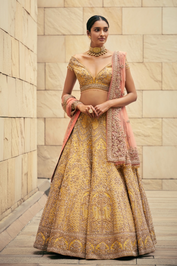 Yellow Embroidered Lehenga