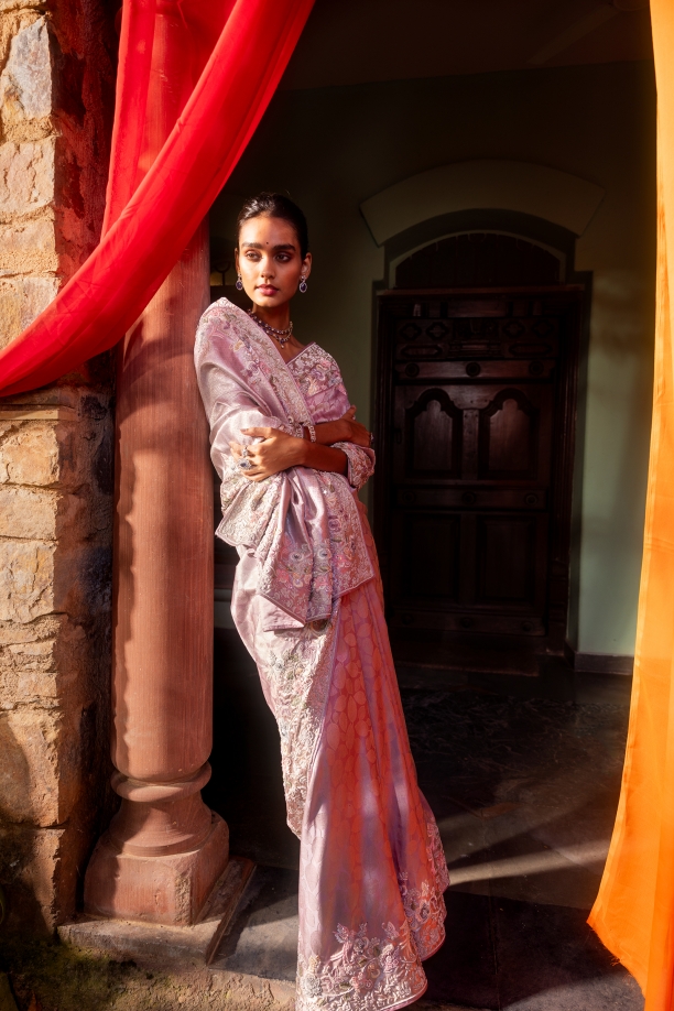 Lavender Kanjivaram Saree