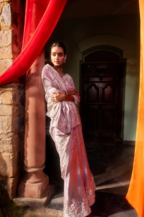 Lavender Kanjivaram Saree