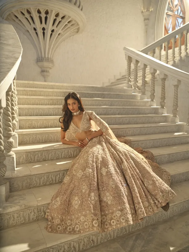 Bare Beige Lehenga Set