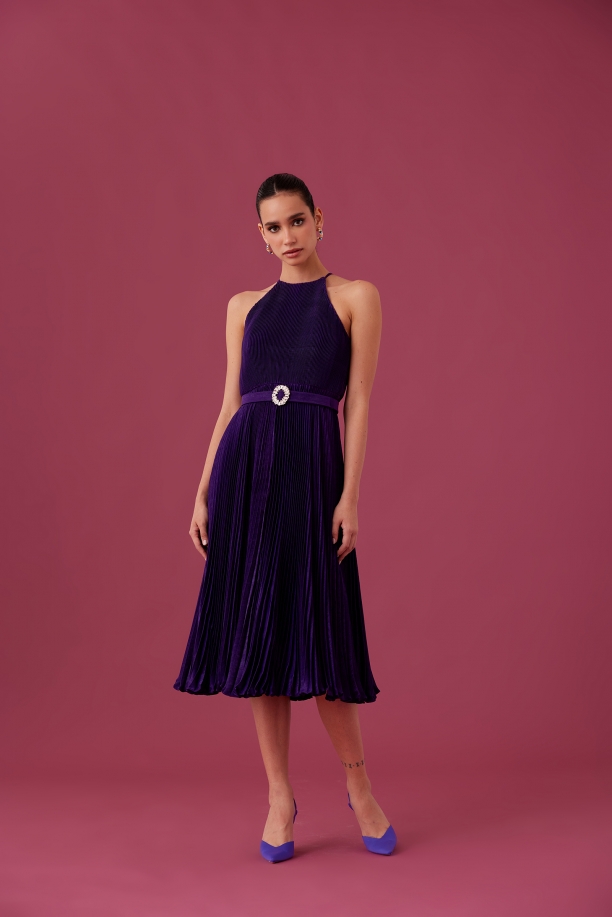 MEDHA BATRA - Phantom Violet Satin Dress