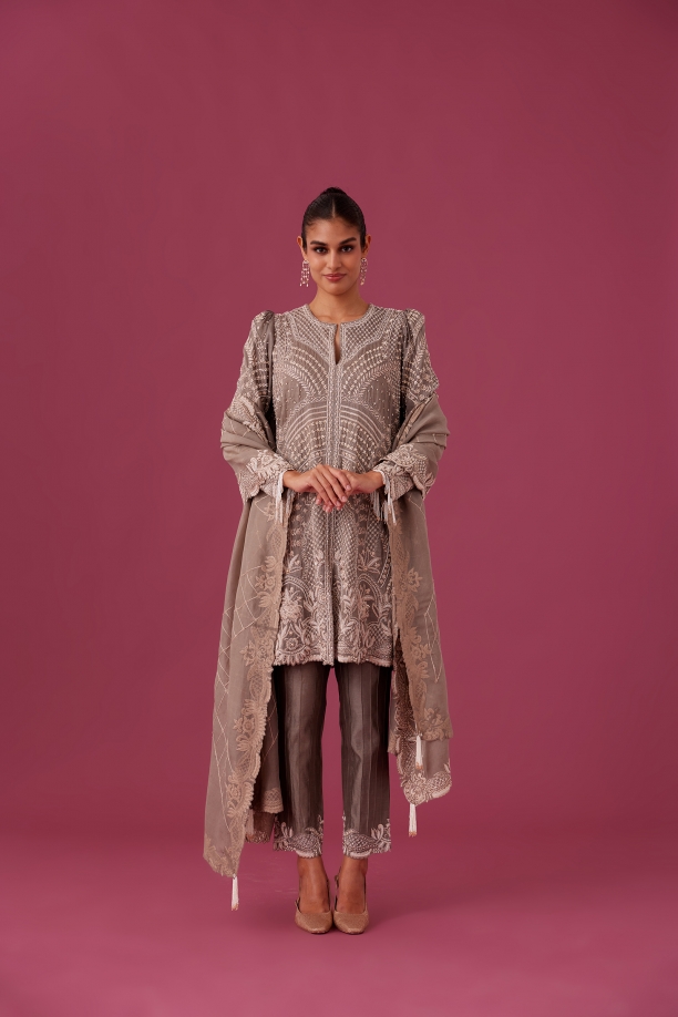 MEDHA BATRA - Stone Grey Kurta Set