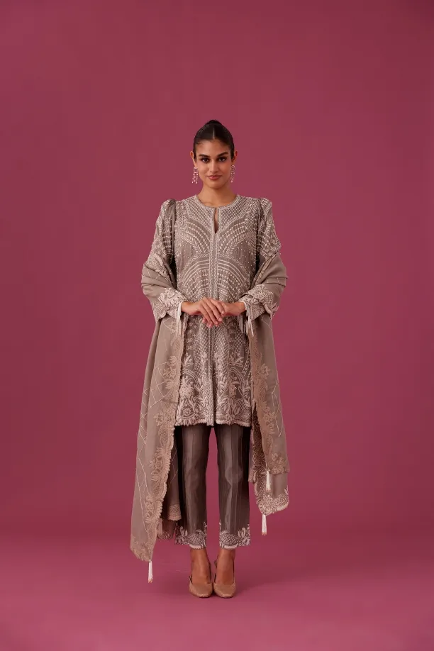 MEDHA BATRA - Stone Grey Kurta Set