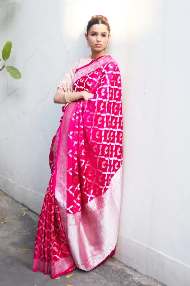 Rani Pink Mashru Silk Saree