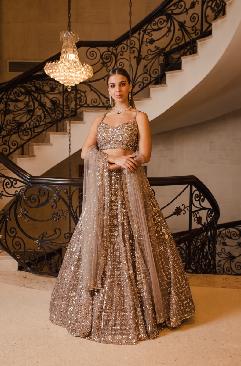 Buy Sequin Organza Lehenga For Women Online