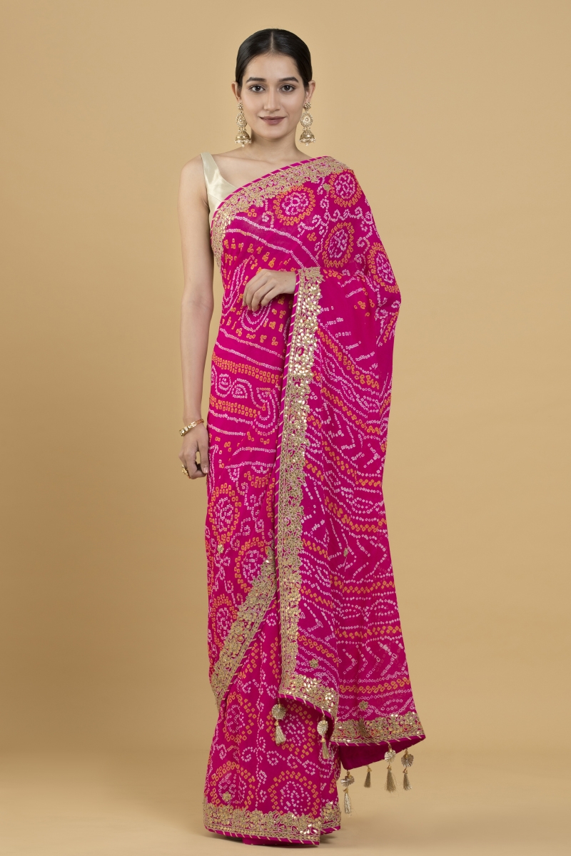 Bandhej georgette sarees sale
