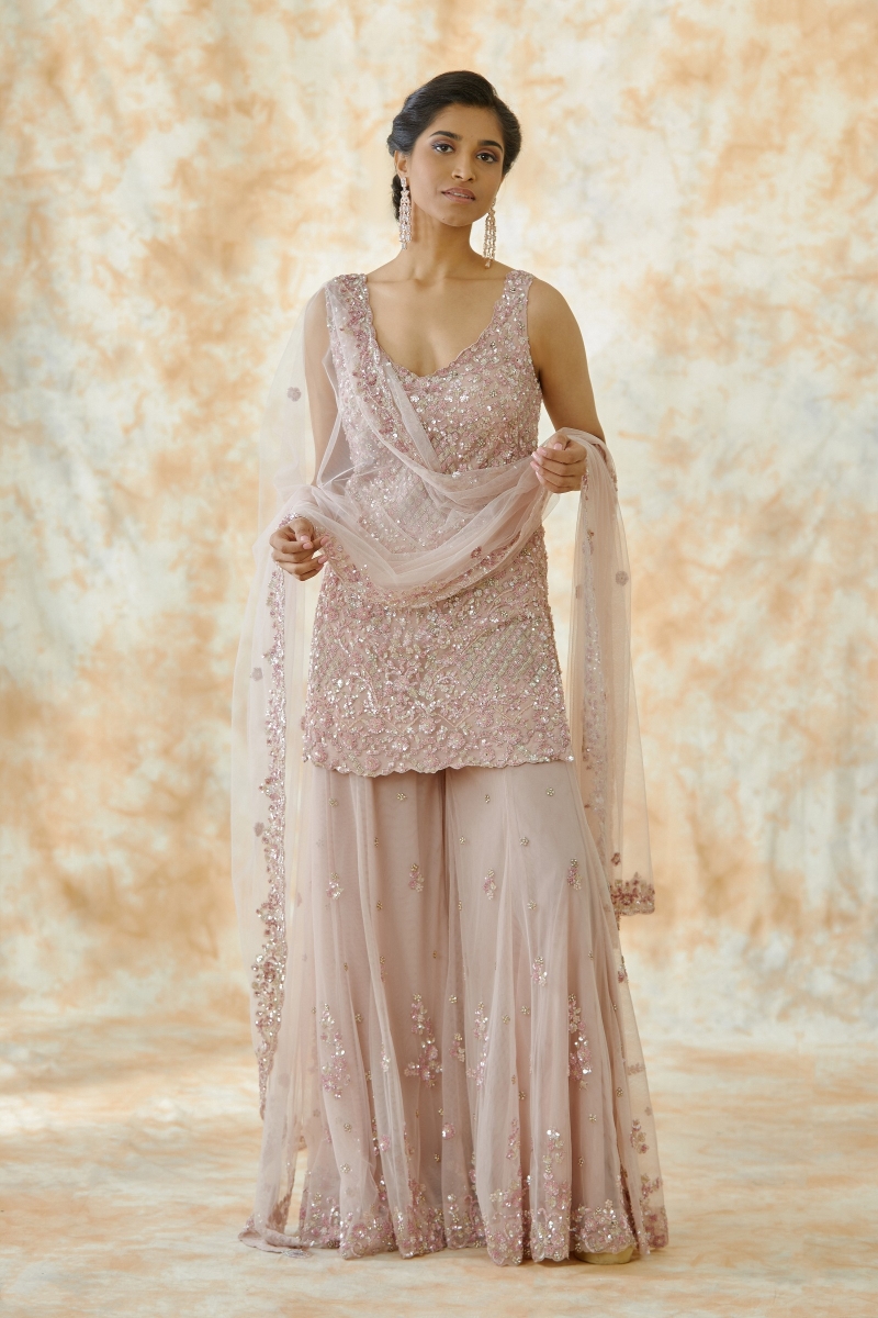 Buy Rose Pink Sharara Suit For Women Online Frontierraas