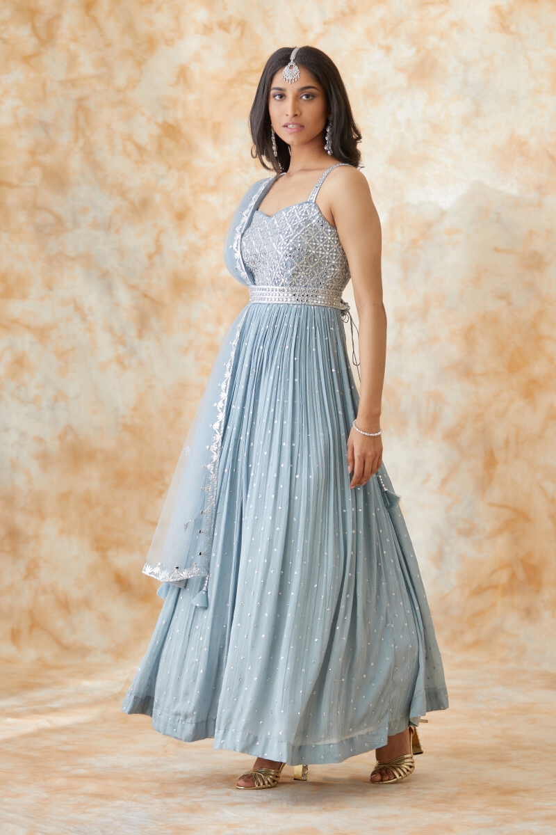 Blue colour frock suit online