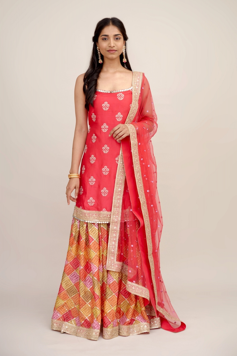 Red sharara online shop