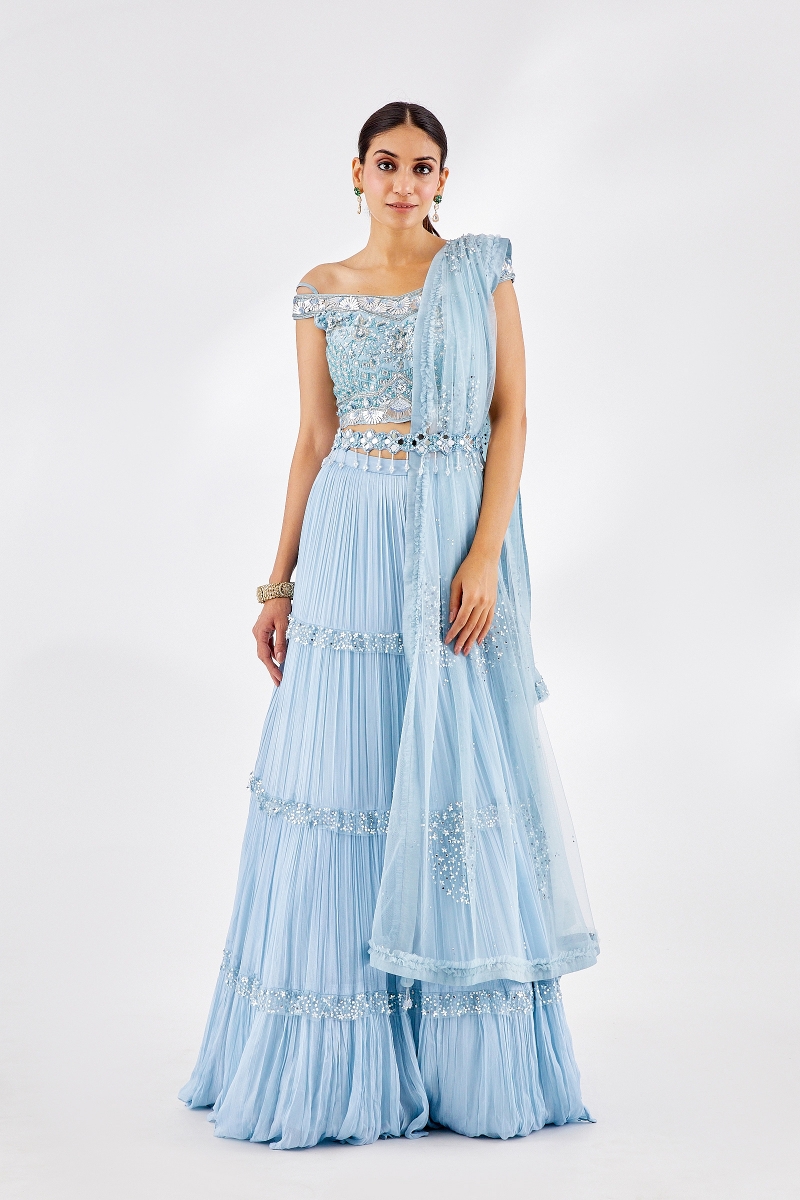 Chiffon lehengas sales