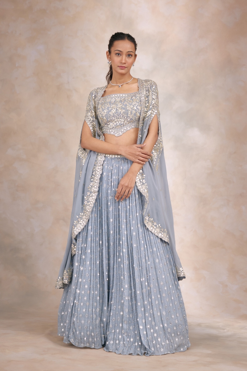 Blue Fog Cape Lehenga Frontier Raas