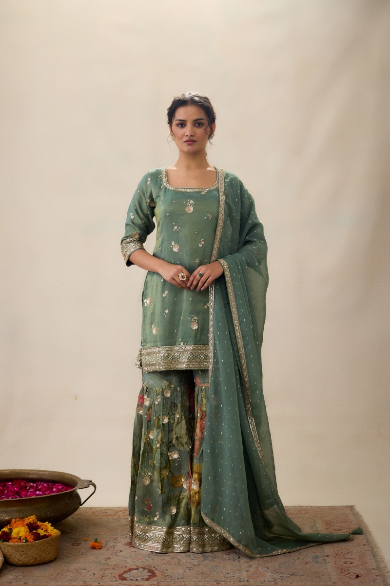 Silk garara top