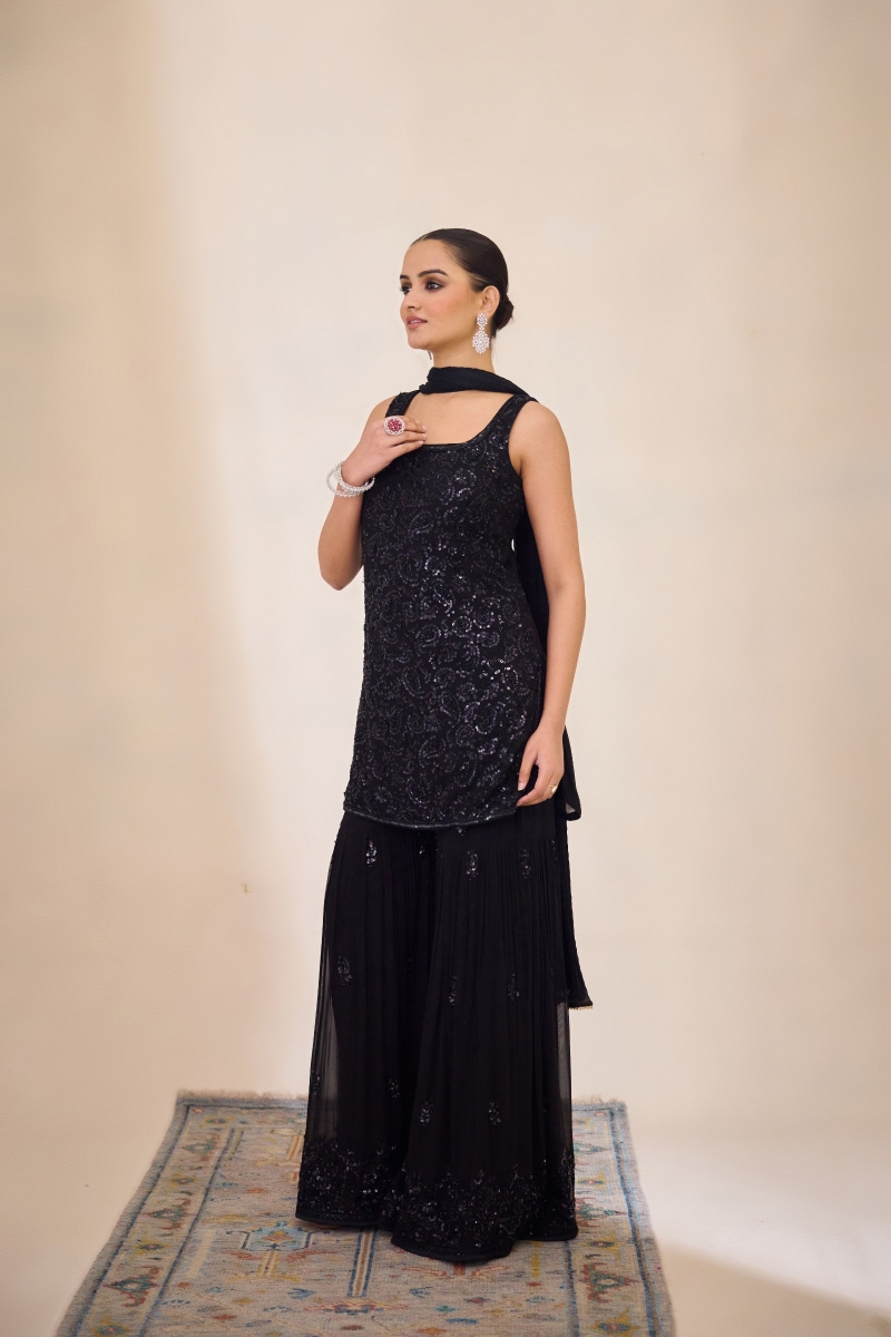 Jet Black Garara Set