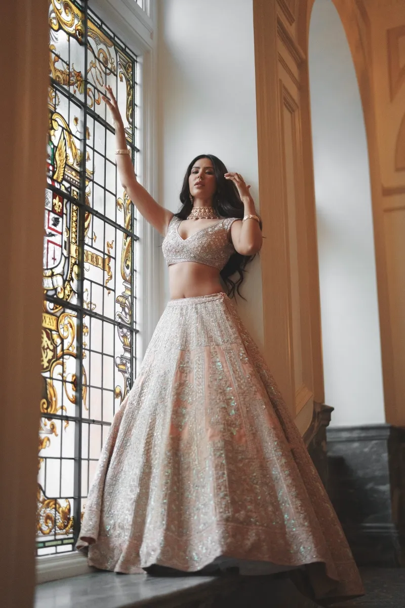 Buy Peach Pastel Lehenga For Women Online Frontierraas