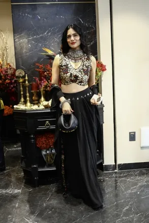 Black Georgette Kaftan Set