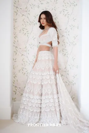 Champagne Net Lehenga