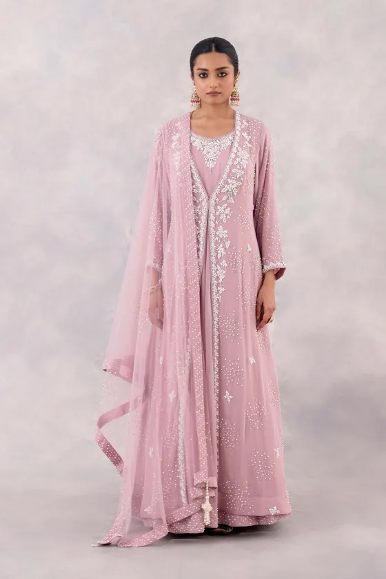 Lilac Georgette Anarkali Set