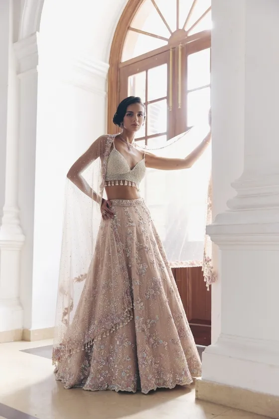 Blush Bloom Embroidered Lehenga Set