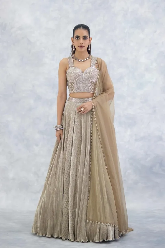 Gold Lycra Lehenga Set Gold Lycra Lehenga Set