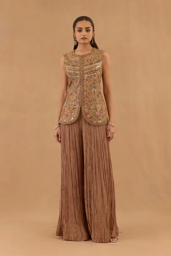 Light Mocha Silk Sharara Set Light Mocha Silk Sharara Set
