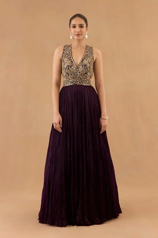 Plum Silk Gown Plum Silk Gown