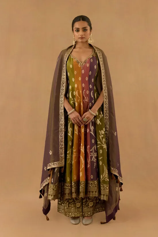 Multicolor Georgette Anarkali set
