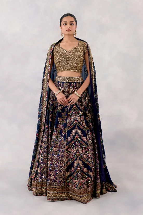 Deep Navy Silk Lehenga set Deep Navy Silk Lehenga set