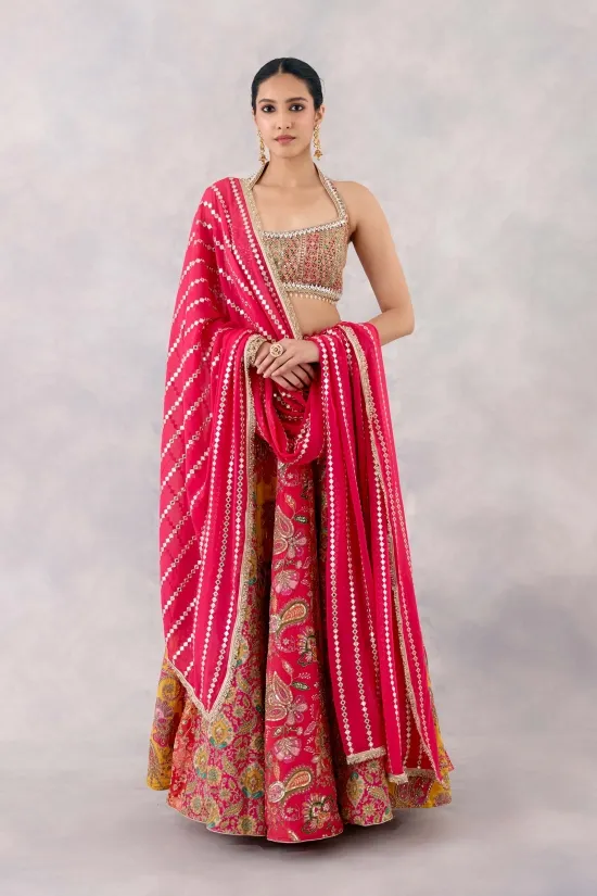 Multicolor Crepe Lehenga Set