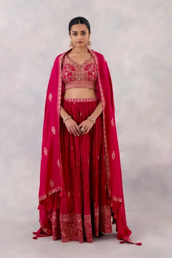 Deep Pink Silk Sharara Set Deep Pink Silk Sharara Set