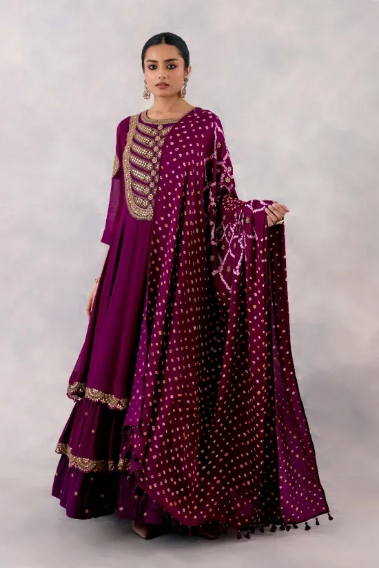 Royal Purple Georgette Anarkali set Royal Purple Georgette Anarkali set