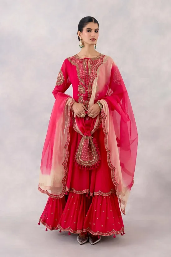 Rani Pink Georgette Anarkali set