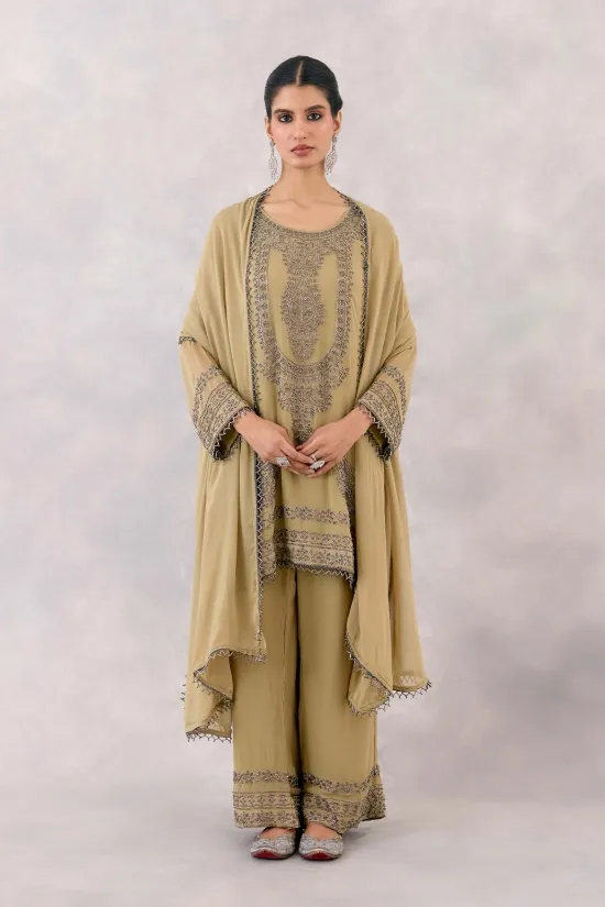 Olive Green Georgette suit set