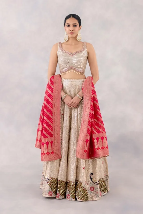Beige Georgette Lehenga set