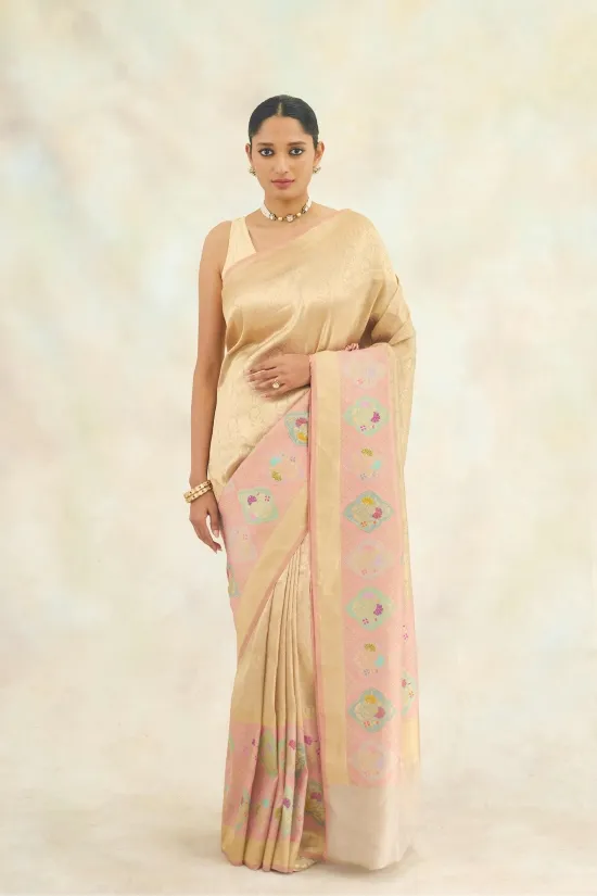 Molten Gold Tissue Silk Saree